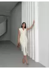 Büzgü Detaylı Kalem Elbise