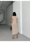 Büzgü Detaylı Kalem Elbise