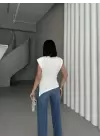 Asimetrik Vatkalı Bluz