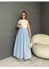 Kısa Kollu Kemerli Kloş Elbise