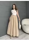 Kısa Kollu Kemerli Kloş Elbise