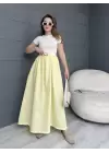 Kısa Kollu Kemerli Kloş Elbise