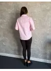 Pembe Cebi Taşlı Çizgili Gömlek