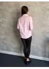 Pembe Cebi Taşlı Çizgili Gömlek