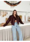 Bomber Suni Deri Premium Ceket Bordo