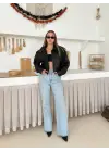 Bomber Suni Deri Premium Ceket Siyah