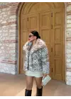 Trend Lüks Leopar Kürk Mont