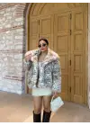 Trend Lüks Leopar Kürk Mont
