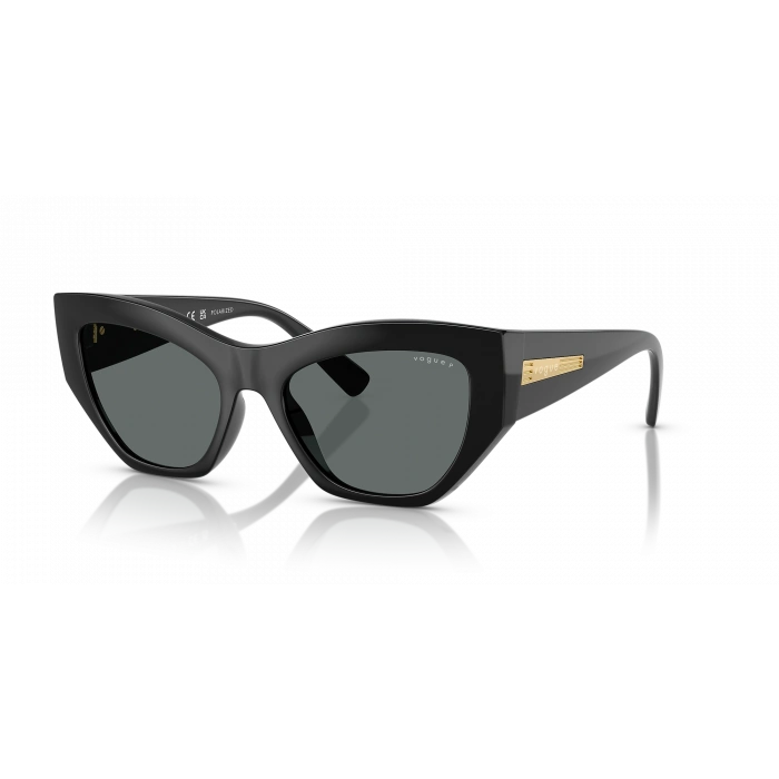 Vogue Unisex Güneş Gözlüğü - Geometrik/İrregüler Form Siyah Naylon Çerçeve Koyu Gri Degrade Cam 0VO5607S