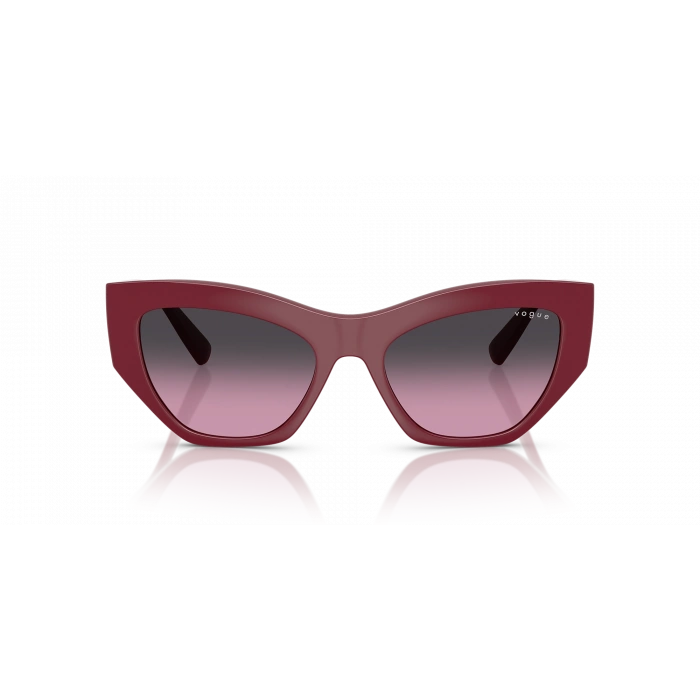 Vogue Unisex Güneş Gözlüğü - Geometrik/İrregüler Form Vişne Naylon Çerçeve Gri Degrade Kahverengi Polarize Cam 0VO5607S