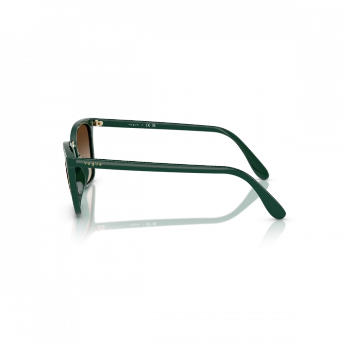 Vogue Kadın Güneş Gözlüğü - Dikdörtgen Dikdörtgen Form Koyu Yeşil Kemik Çerçeve Gradyan Kahverengi Cam 0VO5597SI
