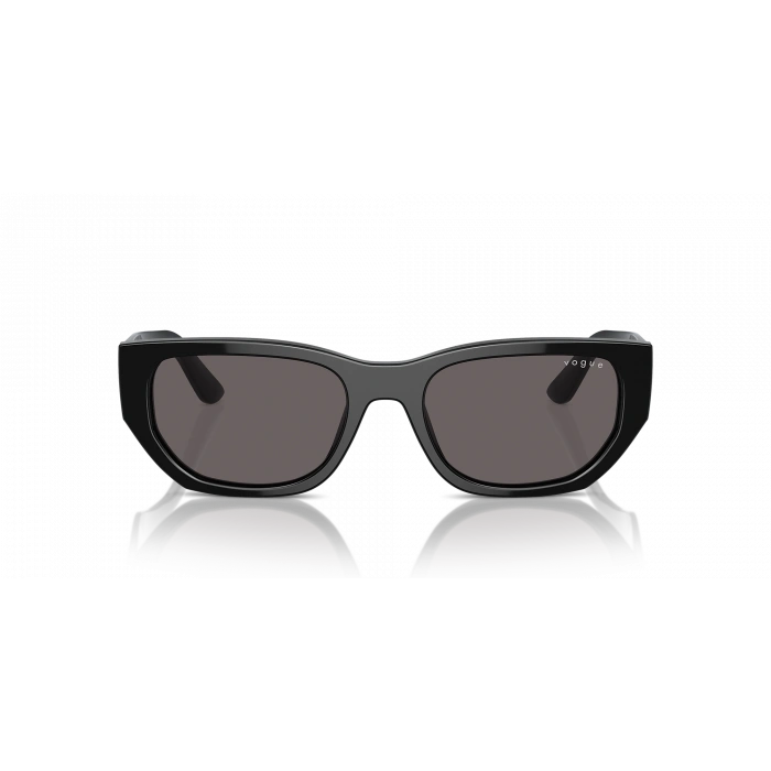 Vogue Unisex Güneş Gözlüğü - Dikdörtgen Form Siyah Kemik Çerçeve Füme Cam 0VO5586S