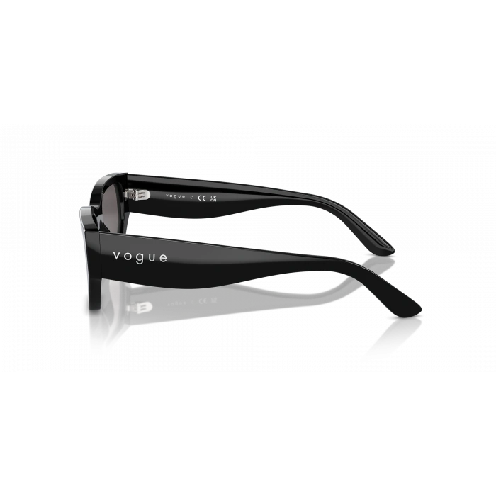 Vogue Unisex Güneş Gözlüğü - Dikdörtgen Form Siyah Kemik Çerçeve Füme Cam 0VO5586S