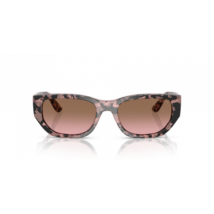 Vogue Unisex Güneş Gözlüğü - Dikdörtgen Form Pembe Havana Kemik Çerçeve Pembe Degrade Kahverengi Cam 0VO5586S