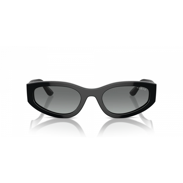 Vogue Unisex Güneş Gözlüğü - Geometrik/İrregüler Form Siyah Kemik Çerçeve Gri Degrade Cam 0VO5585S