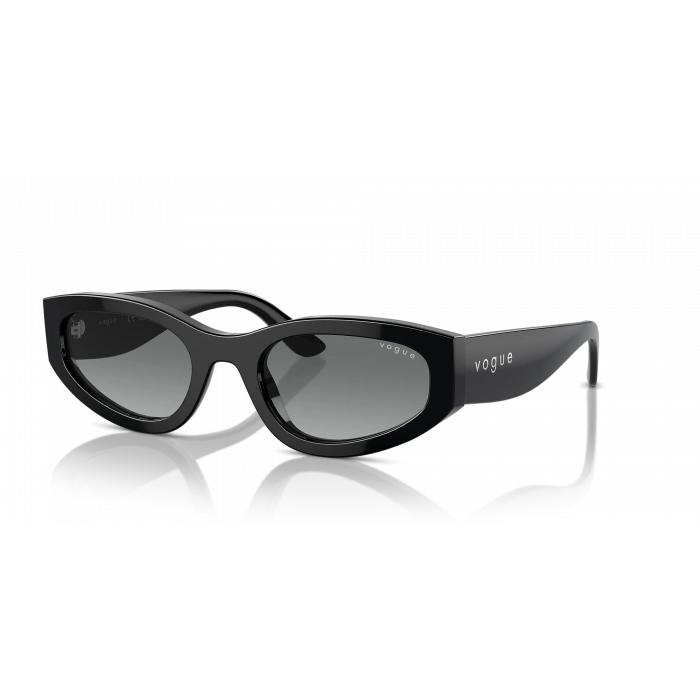 Vogue Unisex Güneş Gözlüğü - Geometrik/İrregüler Form Siyah Kemik Çerçeve Gri Degrade Cam 0VO5585S