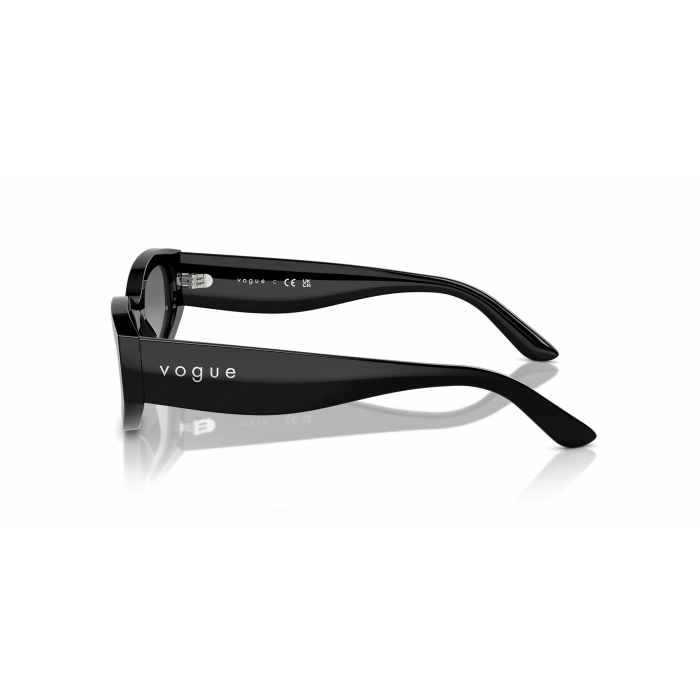 Vogue Unisex Güneş Gözlüğü - Geometrik/İrregüler Form Siyah Kemik Çerçeve Gri Degrade Cam 0VO5585S