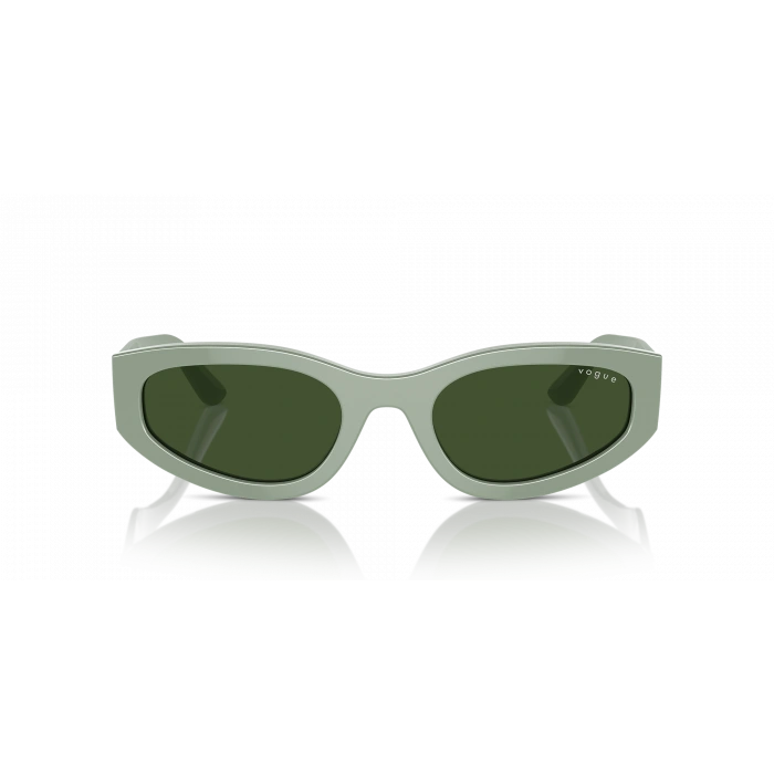 Vogue Unisex Güneş Gözlüğü - Geometrik/İrregüler Açık Yeşil Kemik Çerçeve Koyu Yeşil Cam 0VO5585S