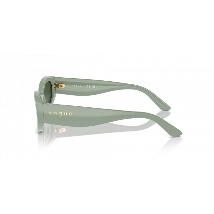 Vogue Unisex Güneş Gözlüğü - Geometrik/İrregüler Açık Yeşil Kemik Çerçeve Koyu Yeşil Cam 0VO5585S