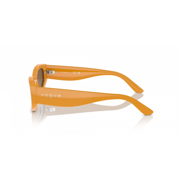 Vogue Unisex Güneş Gözlüğü - Geometrik/İrregüler Form Hardal Kemik Çerçeve Koyu Kahverengi Cam 0VO5585S