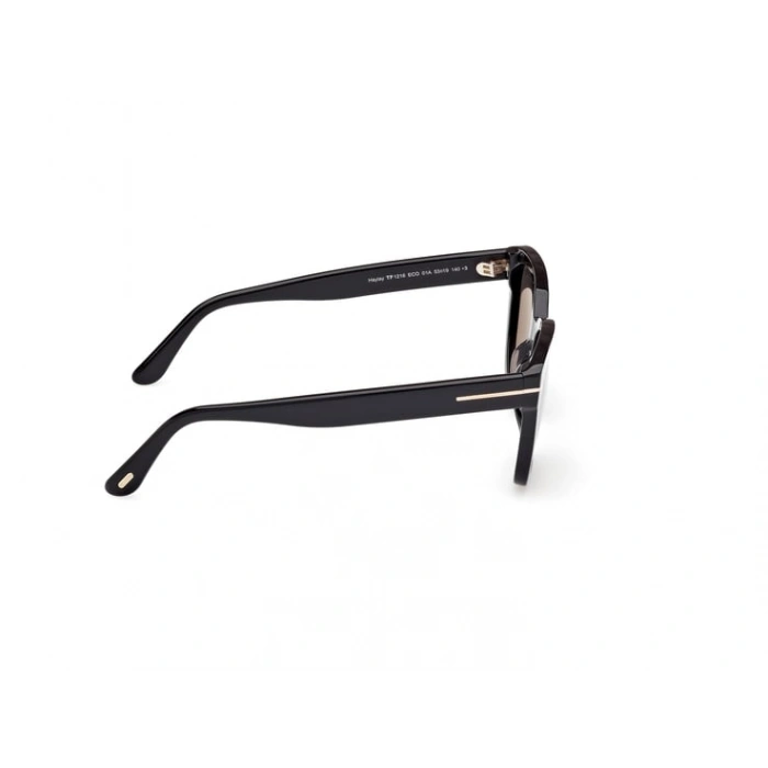 Tom Ford Kadın Güneş Gözlüğü - Parlak Siyah Kemik Çerçeve Füme Gri Cam 100% UV FT1216