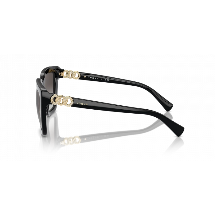 Vogue Kadın Güneş Gözlüğü - Butterfly Form Siyah Kemik Çerçeve Gri Degrade Cam 0VO5575SB