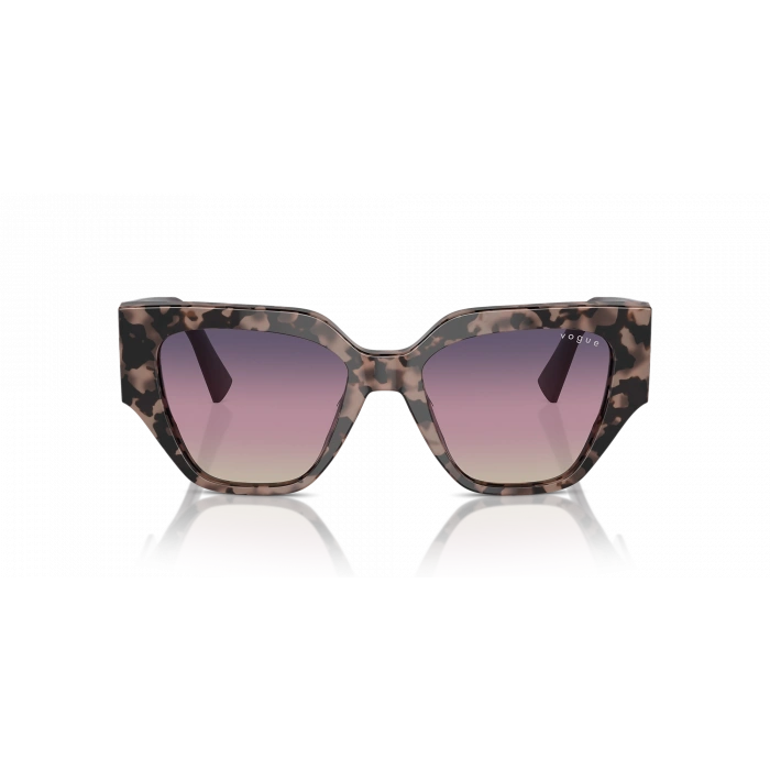 Vogue Kadın Güneş Gözlüğü - Geometrik/İrregüler Form Pembe Havana Kemik Çerçeve Kahverengi/Mor/Mavi Cam 0VO5409S