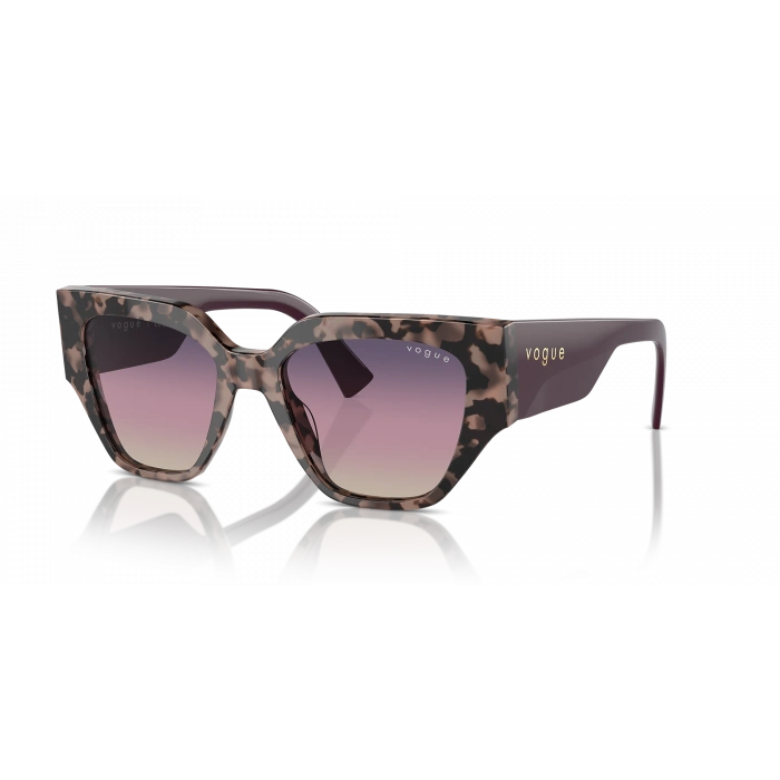 Vogue Kadın Güneş Gözlüğü - Geometrik/İrregüler Form Pembe Havana Kemik Çerçeve Kahverengi/Mor/Mavi Cam 0VO5409S
