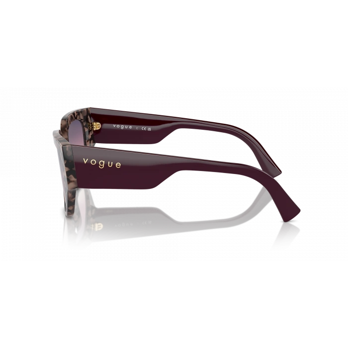 Vogue Kadın Güneş Gözlüğü - Geometrik/İrregüler Form Pembe Havana Kemik Çerçeve Kahverengi/Mor/Mavi Cam 0VO5409S