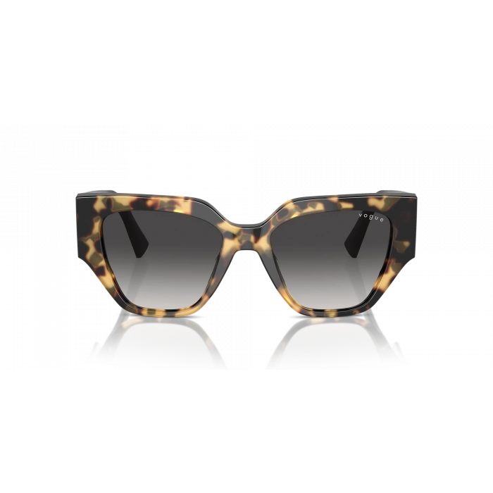 Vogue Kadın Güneş Gözlüğü - Geometrik/İrregüler Form Sarı Havana Kemik Çerçeve Gri Degrade Cam 0VO5409S