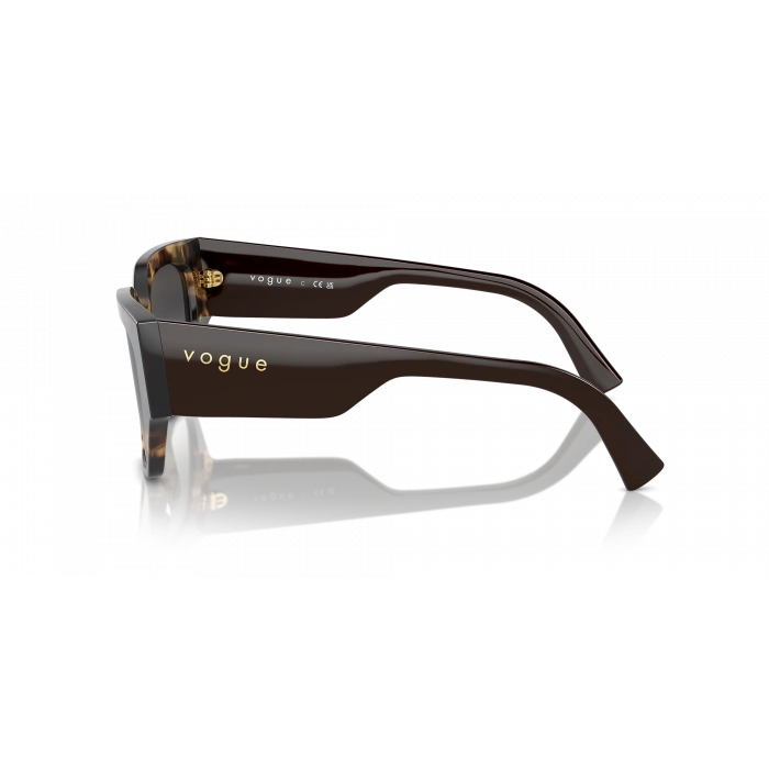 Vogue Kadın Güneş Gözlüğü - Geometrik/İrregüler Form Sarı Havana Kemik Çerçeve Gri Degrade Cam 0VO5409S