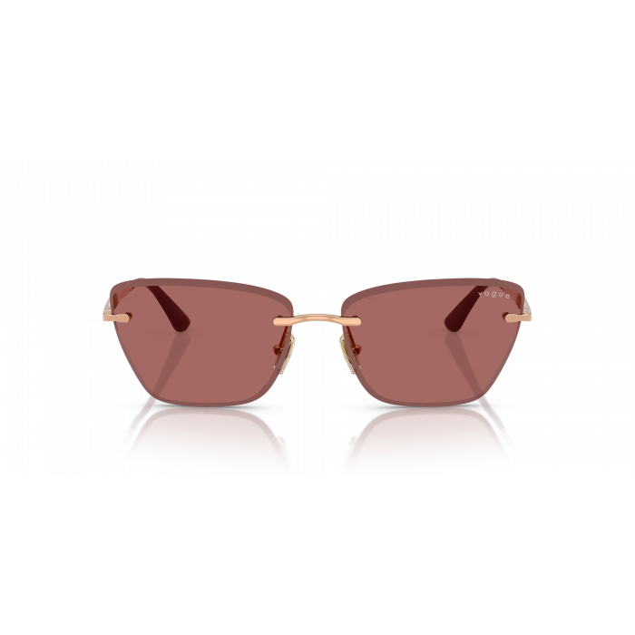 Vogue Kadın Güneş Gözlüğü - Cat-eye Form Pembe Altın Metal Çerçeve Koyu Mor Cam 0VO4332S