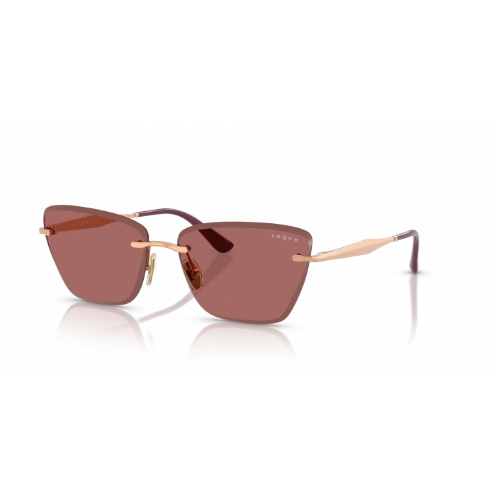 Vogue Kadın Güneş Gözlüğü - Cat-eye Form Pembe Altın Metal Çerçeve Koyu Mor Cam 0VO4332S