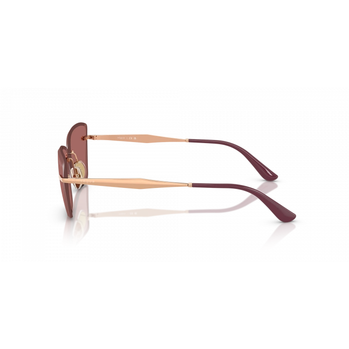 Vogue Kadın Güneş Gözlüğü - Cat-eye Form Pembe Altın Metal Çerçeve Koyu Mor Cam 0VO4332S