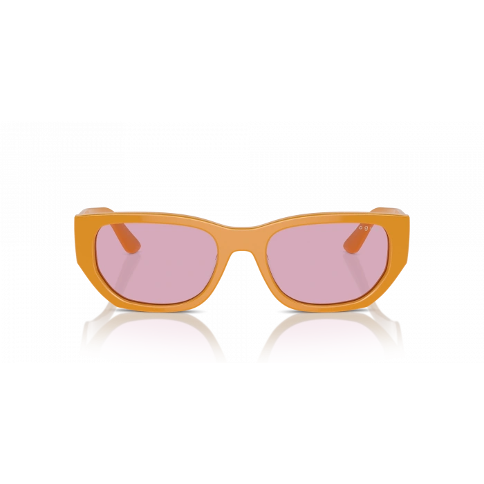 Vogue Kadın Güneş Gözlüğü - Dikdörtgen Form Hardal Kemik Çerçeve Mor Cam 0VO5586S