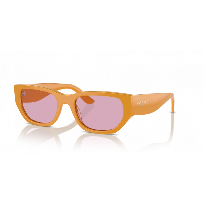 Vogue Kadın Güneş Gözlüğü - Dikdörtgen Form Hardal Kemik Çerçeve Mor Cam 0VO5586S