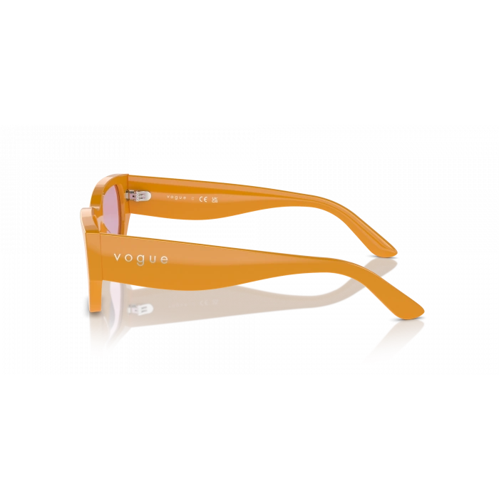 Vogue Kadın Güneş Gözlüğü - Dikdörtgen Form Hardal Kemik Çerçeve Mor Cam 0VO5586S