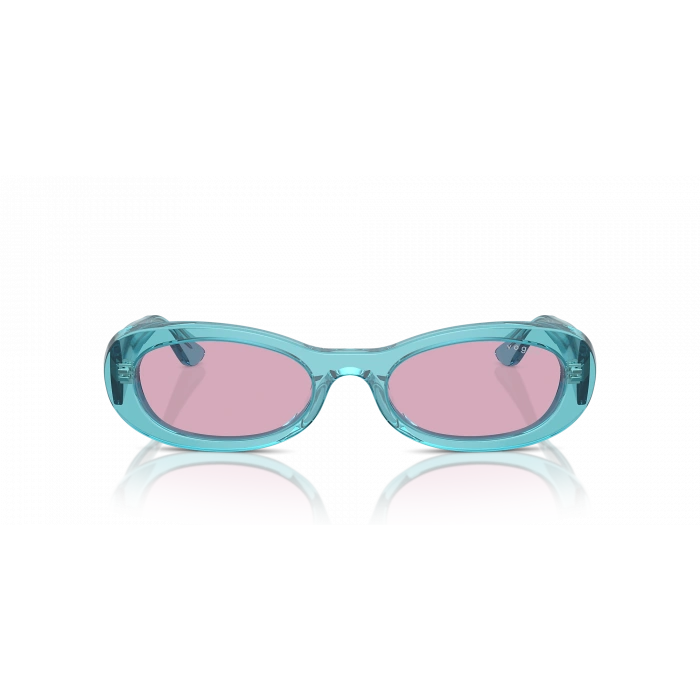 Vogue Güneş Gözlüğü - Oval Form Şeffaf Turkuaz Kemik Çerçeve Mor Cam VO5582S