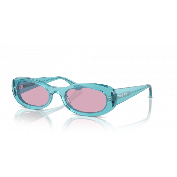 Vogue Güneş Gözlüğü - Oval Form Şeffaf Turkuaz Kemik Çerçeve Mor Cam VO5582S