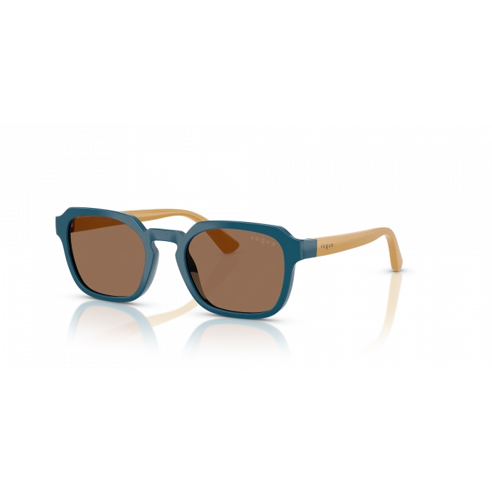 Vogue Junior Çocuk Güneş Gözlüğü - Geometrik Form Mavi Naylon Çerçeve Füme Cam VJ2025