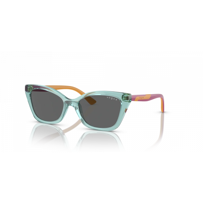 Vogue Junior Çocuk Güneş Gözlüğü - Cat-eye Form Şeffaf Adaçayı Enjeksiyon Çerçeve Koyu Gri Cam 0VJ2020