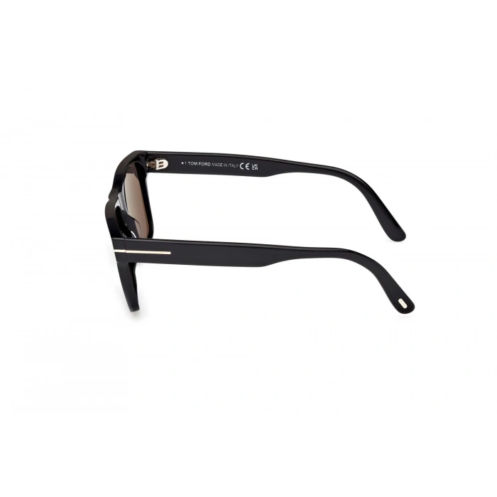 Tom Ford Erkek Güneş Gözlüğü - Parlak Siyah Kemik Çerçeve Gri/Füme Cam FT1205