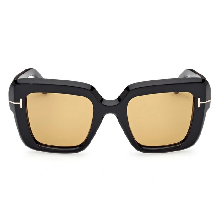 Tom Ford Kadın Güneş Gözlüğü - Parlak Siyah Çerçeve Kahverengi Cam FT1157