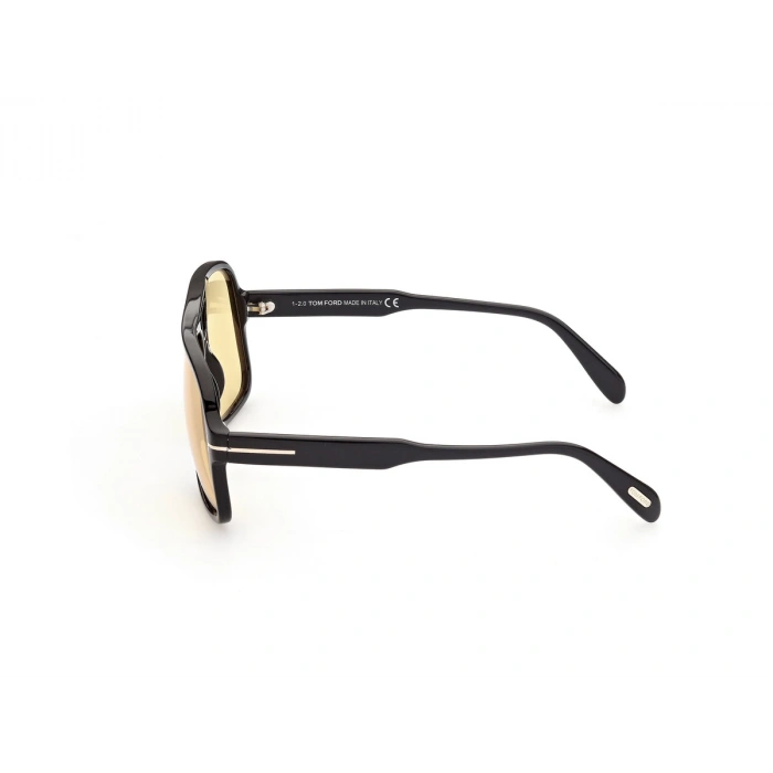 Tom Ford Unisex Güneş Gözlüğü - Parlak Siyah Kemik Çerçeve Kahverengi Cam FT0884