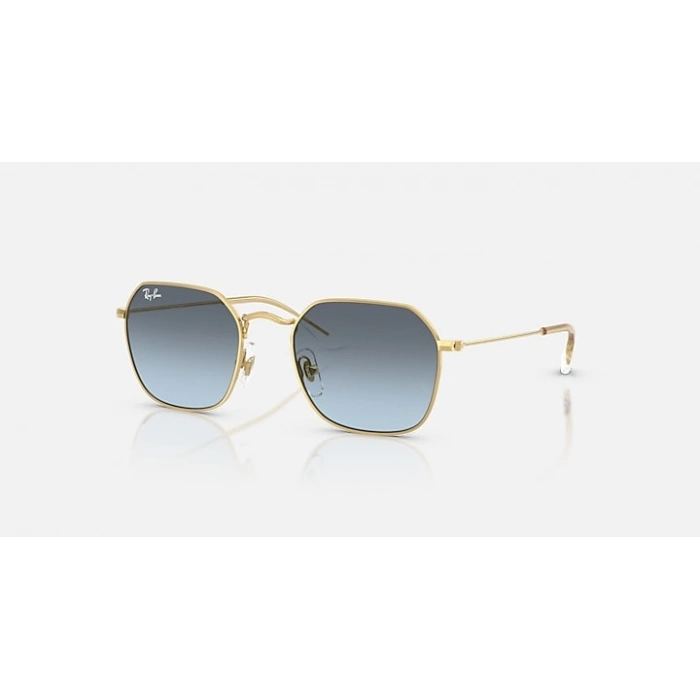 Ray-Ban Junior Unisex Güneş Gözlüğü - Asimetrik Altın Metal Çerçeve Mavi Cam Degrade %100 UV Koruma 0RJ9594S
