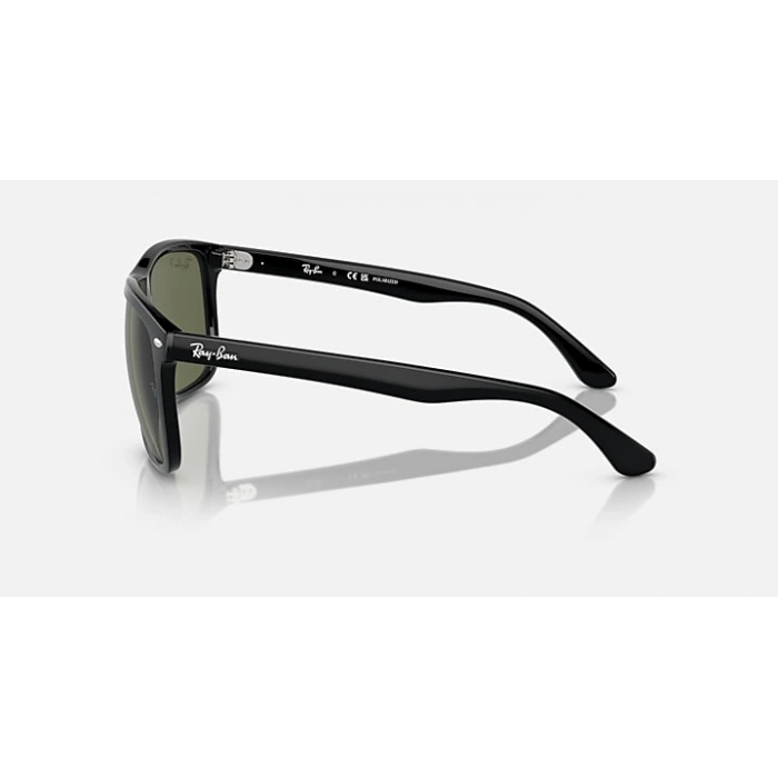 Ray-Ban Unisex Güneş Gözlüğü - BOYFRIEND TWO Kare Siyah Kemik Çerçeve Yeşil Cam Polarize %100 UV Koruma RB4547