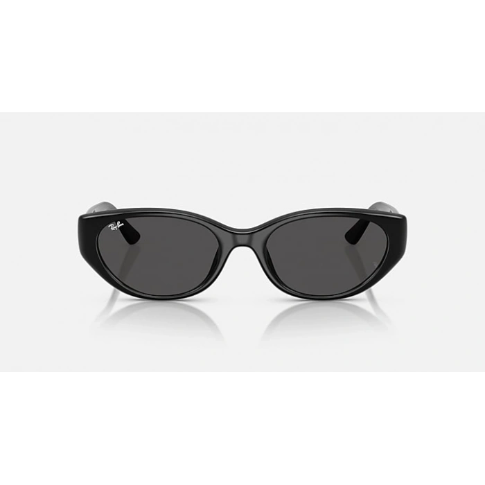 Ray-Ban Unisex Güneş Gözlüğü - Oval Siyah Kemik Çerçeve Koyu Gri Cam %100 UV Koruma 0RB4457D
