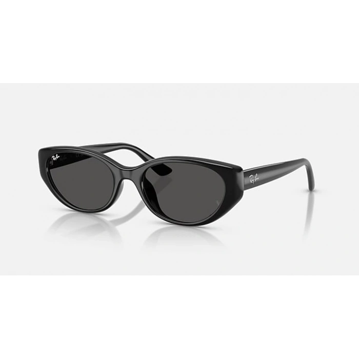 Ray-Ban Unisex Güneş Gözlüğü - Oval Siyah Kemik Çerçeve Koyu Gri Cam %100 UV Koruma 0RB4457D