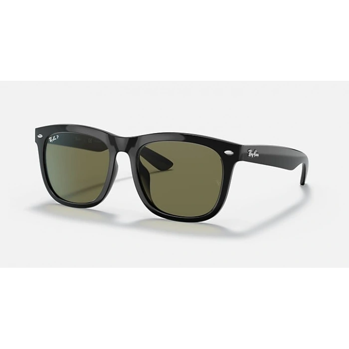 Ray-Ban Unisex Güneş Gözlüğü - Kare Siyah Kemik Çerçeve Yeşil Cam Polarize %100 UV Koruma 4260D