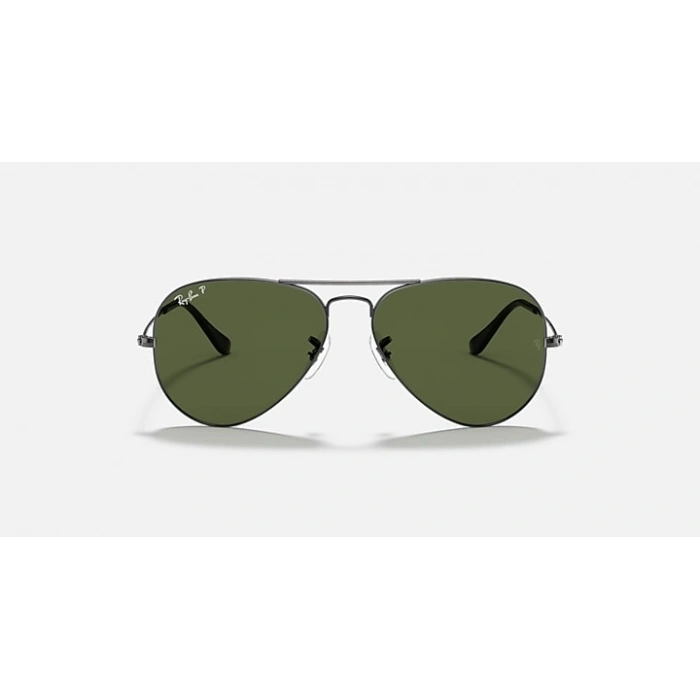 Ray-Ban Unisex Güneş Gözlüğü - Damla Gri Metal Metal Çerçeve Yeşil Polarize Cam %100 UV Koruma 0RB3025